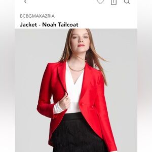 BCBGMAXAZRIA Jacket - Noah Tailcoat Size XXS